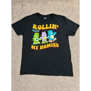 Care Bears T-Shirt Adult Medium Black Excellent Rollin With My Homies Graphic